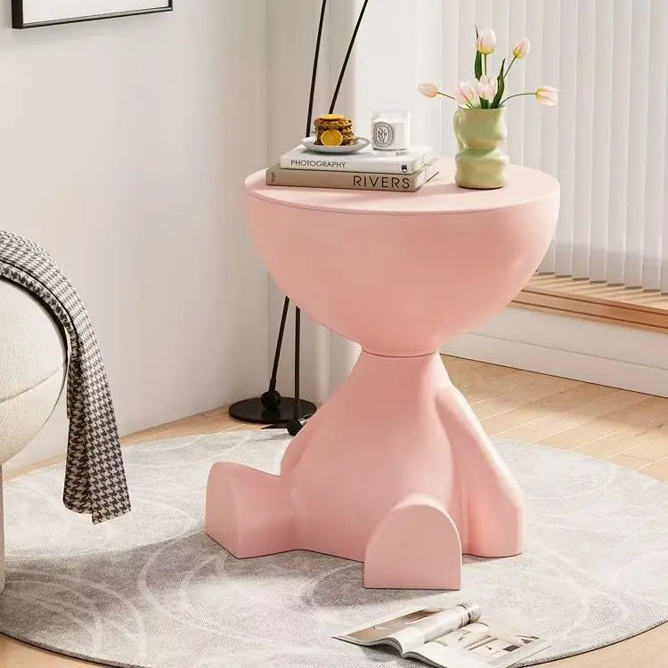 Cream Coffee Table Sofa Bed Side Table Plastic Creative Flat Head Coffee Table for Living Room Household Accessories Home Decor