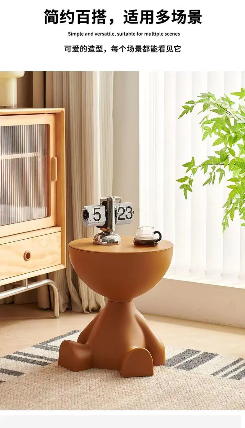 Cream Coffee Table Sofa Bed Side Table Plastic Creative Flat Head Coffee Table for Living Room Household Accessories Home Decor