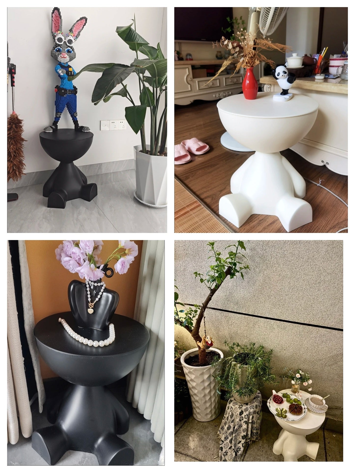 Cream Coffee Table Sofa Bed Side Table Plastic Creative Flat Head Coffee Table for Living Room Household Accessories Home Decor